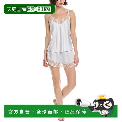 自营Flora Nikrooz 2pc Charmeuse Lace Cami & Short Set - grey