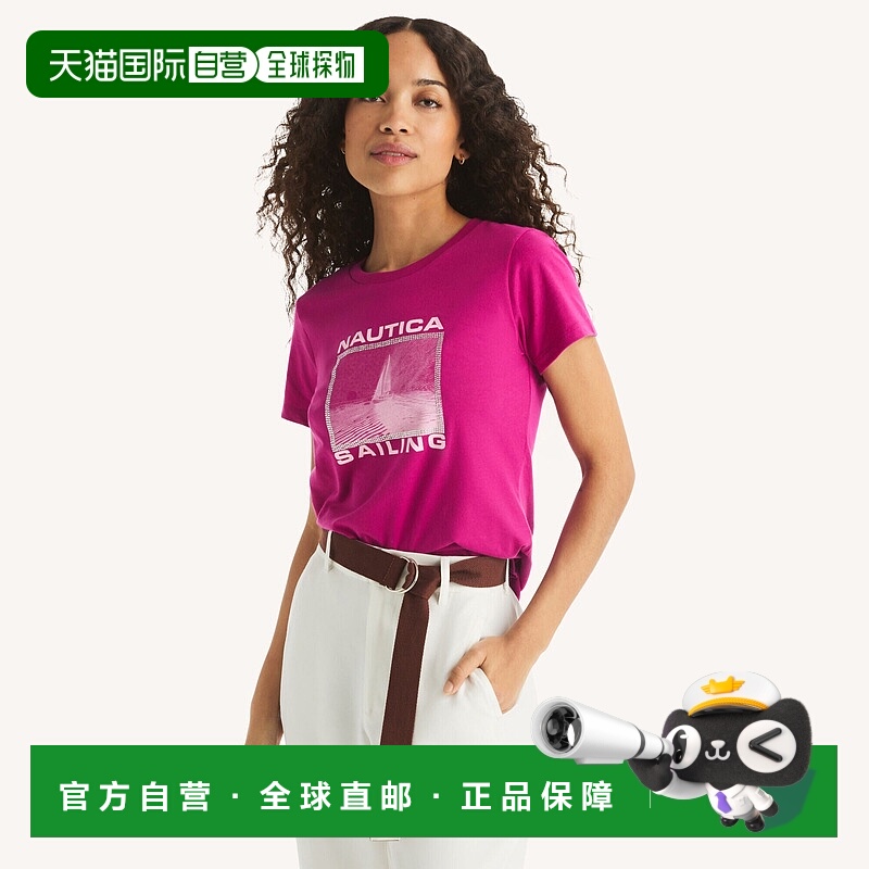 自营Nautica Womens Rhinestone Sailing Graphic T-Shirt - fanc