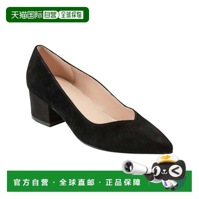 自营Marc Fisher Labore Dress Pumps Black Slip-On Block Heel