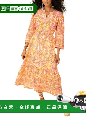 自营Hale Bob Linen Davina Mini Dress - orange 美国奥莱直发