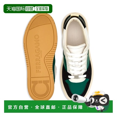 自营 salvatore ferragamo菲拉格慕Dennis Panelled运动鞋-绿色