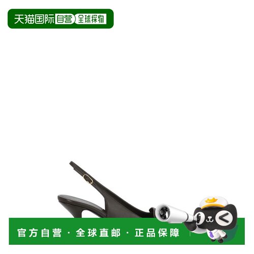 自营sergio rossi棕色皮革斜杠高跟鞋-灰色 美国奥莱直发单鞋凉鞋