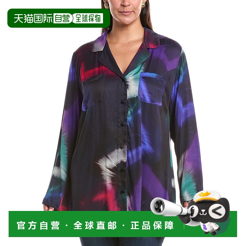 自营Marina Rinaldi Plus Nicia衬衫-黑色 美国奥莱直发通勤