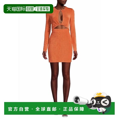 自营 significant otherIvy 粘土镂空长袖迷你连衣裙粘土 美国奥