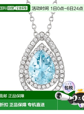 自营 ross-simons罗斯-西蒙斯海蓝宝石和 . 925 纯银白色托帕石梨