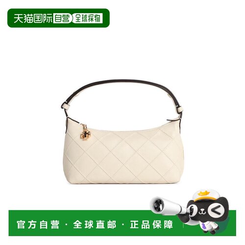 自营tory burch“Fleming” 迷你手拿包，采用淡奶油纳帕皮革-中