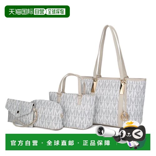 自营mia k collectionMia K Marimar女式M签名4件套手提包-白色