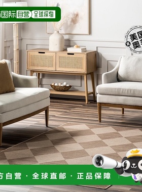 自营nuLOOM Abi 格纹易机洗黄麻地毯 - 天然色 【美国奥莱】直发