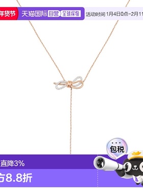 香港直邮SWAROVSKI Lifelong Bow Y形蝴蝶结项链施华洛世奇吊坠