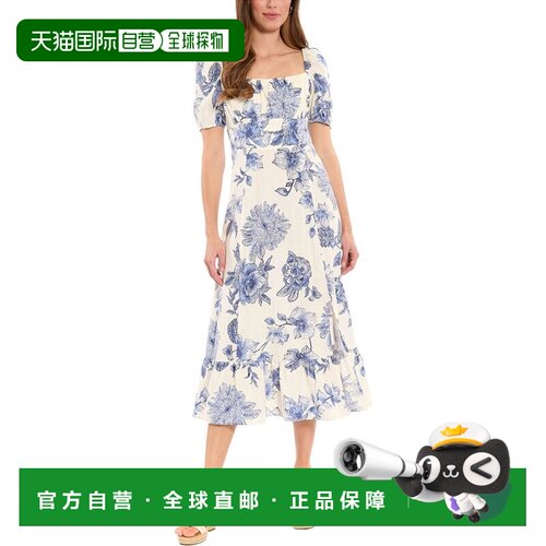 自营London Times Midi Dress - white 美国奥莱直发连衣裙