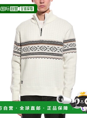 自营Point Zero Semi Fit 1/4-Zip Mock Neck Sweater - white 美