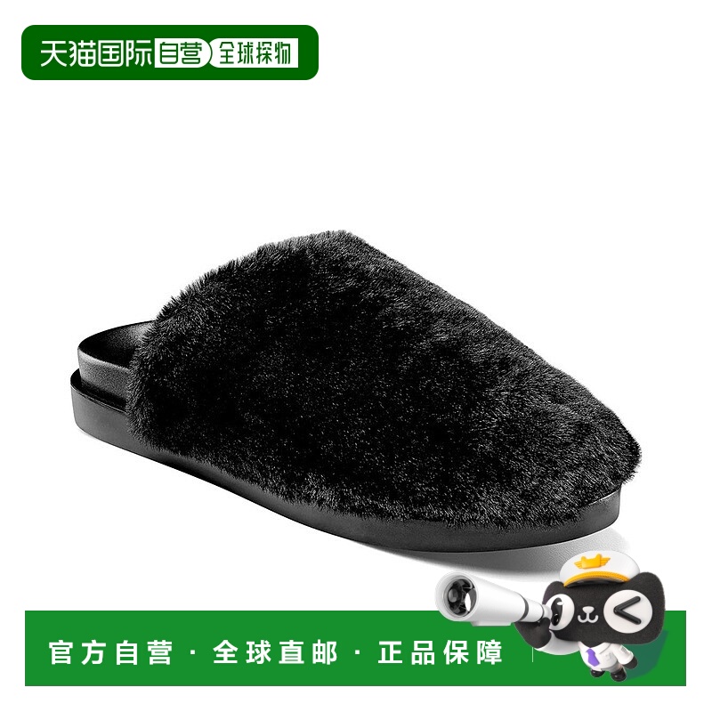 自营 Stacy Adams Montecito男士黑色人造毛皮拖鞋JOBB1587-黑色