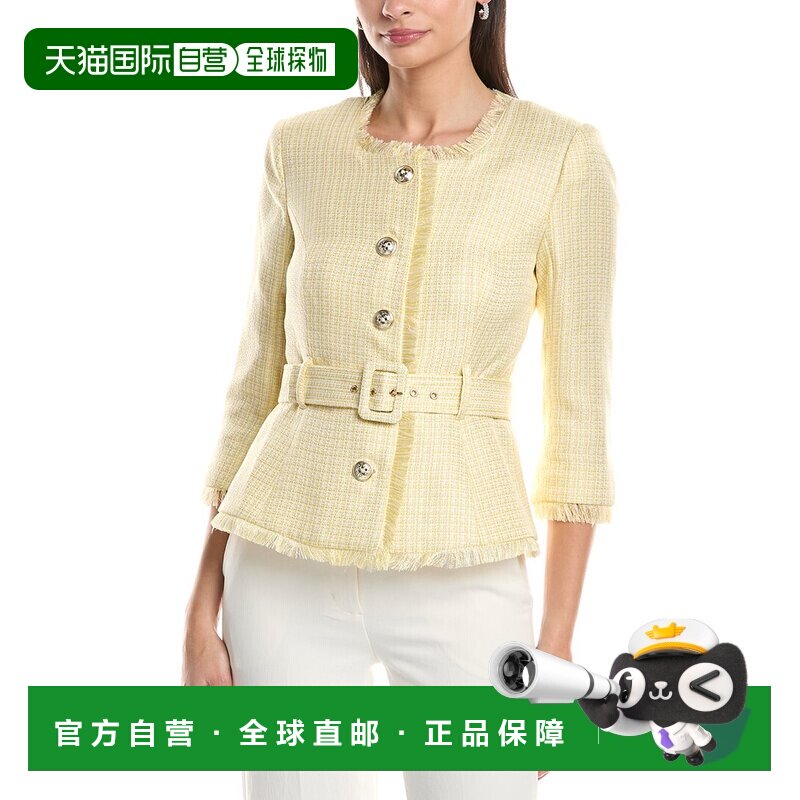 自营Tahari ASL Tweed Jacket - yellow 美国奥莱直发外套