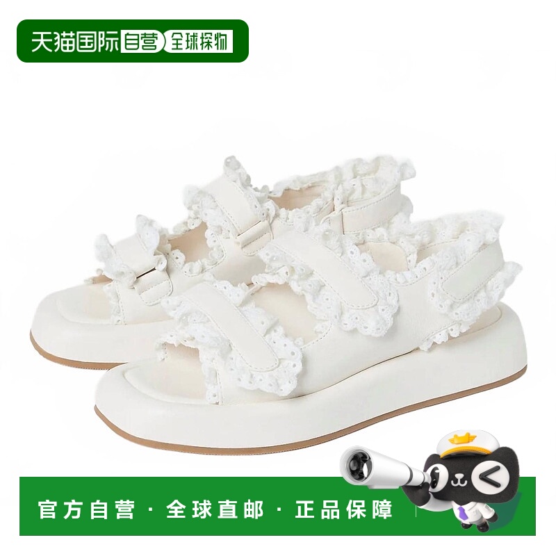 自营 loeffler randall女式Blaise两带厚底凉鞋，白色 美国奥莱直