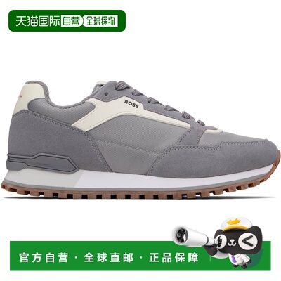 1h可退 香港直邮潮奢 BOSS 波士 男士 灰色运动鞋 50523221