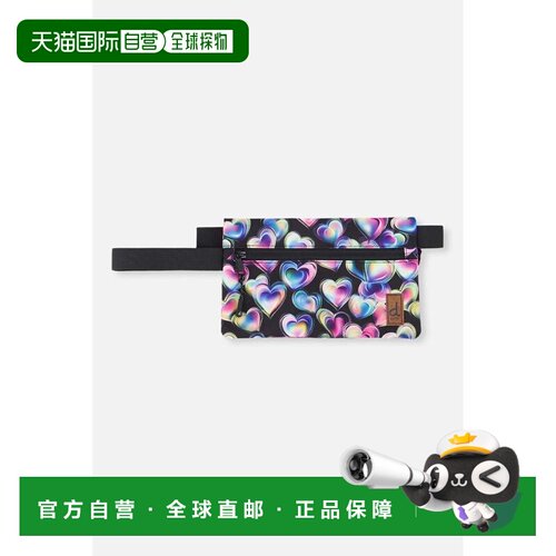 自营deux par deuxPencil Case Black Printed With Hearts - bla