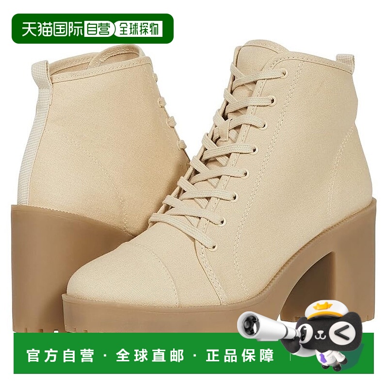 自营 chinese laundry中式洗衣鞋Glance女式骨帆布块跟靴JOBB555-