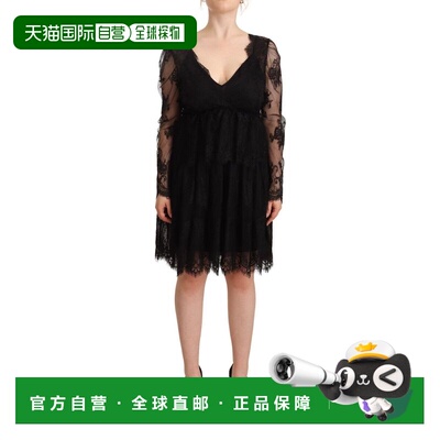 自营Aniye By Floral Lace Cotton Long Sleeves V-neck Shift Wo