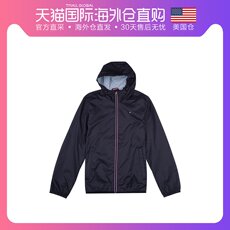 Куртка 美国直邮 tommy 男士左胸小logo黑色连帽拉链外套