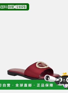 自营guessMirria Embellished Slide Sandals - beet red 美国奥