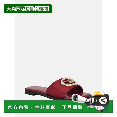 自营guessMirria Embellished Slide Sandals - beet red 美国奥