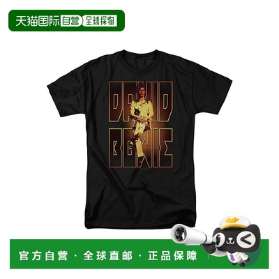 自营 gildanDavid Bowie 竖条纹短袖成人 T 恤/T 恤 - 黑色 美国