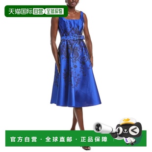 自营 Rene Ruiz系带A字型迷笛裙-蓝色 美国奥莱直发连衣裙