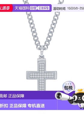 自营blackjack不锈钢抛光 CZ 十字架项链 美国奥莱直发