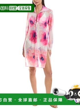 自营Carmen Marc Valvo Convertible Shirt Cover-Up - white 美