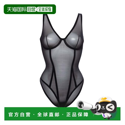 自营wolford粘合至Tulle成型体-黑色 美国奥莱直发性感