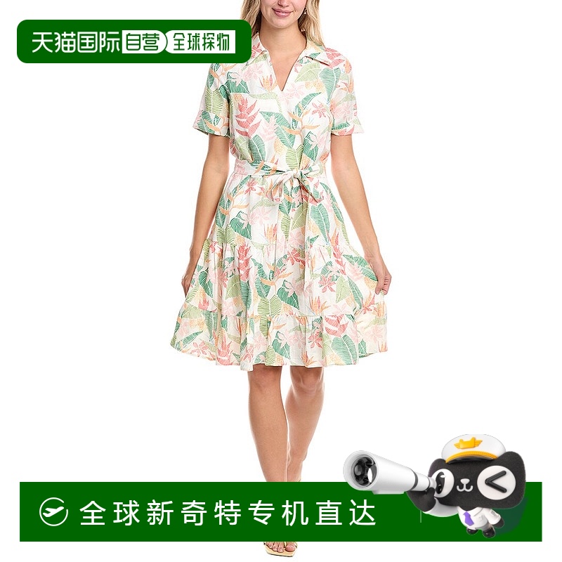 自营 Tori Richard Takes 2 To Mango Devon亚麻混纺衬衫连衣裙-