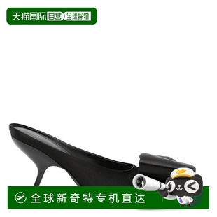 ferragamo菲拉格慕女士尖頭90毫米皮革騾子 黑色 salvatore 自營