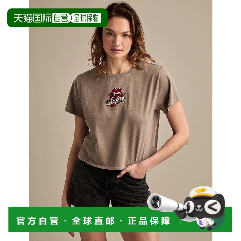 1h可退 【美国直邮】lucky brand 女士 上装T恤短袖短款