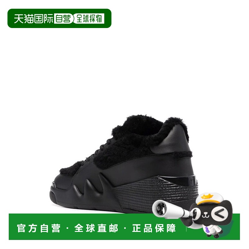 自营giuseppe zanottiLow-Cut Black Trainers With Plush Fur Ac