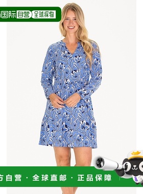 自营duffield lane蓝色花朵中的Meredith连衣裙-浅蓝色 美国奥莱