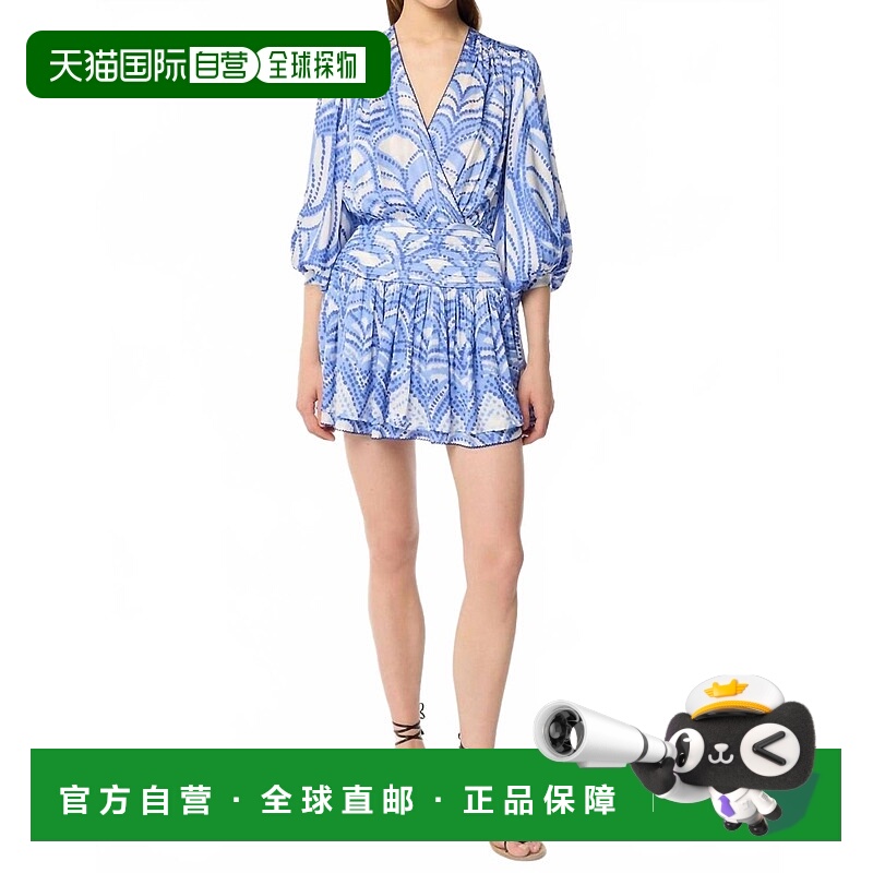 自营 poupette st barthColleen蓝色Himba迷你连衣裙-蓝色Himba