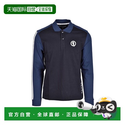 自营Bikkembergs Cotton Polo Men's Shirt - blue 美国奥莱直发
