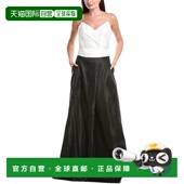 自营 连衣裙长裙美国直发奥莱 黑色 Rene Ruiz无肩带拼色天皇礼服