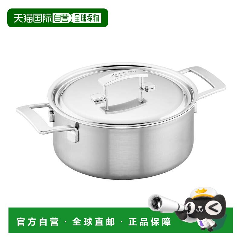 自营Demeyere工业5层5.5-qt不锈钢荷兰烤箱-银色 美国奥莱直发