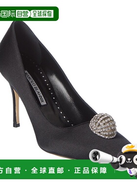 自营 Manolo Blahnik Elbolita 90 缎面高跟鞋 - 黑色 美国奥莱直