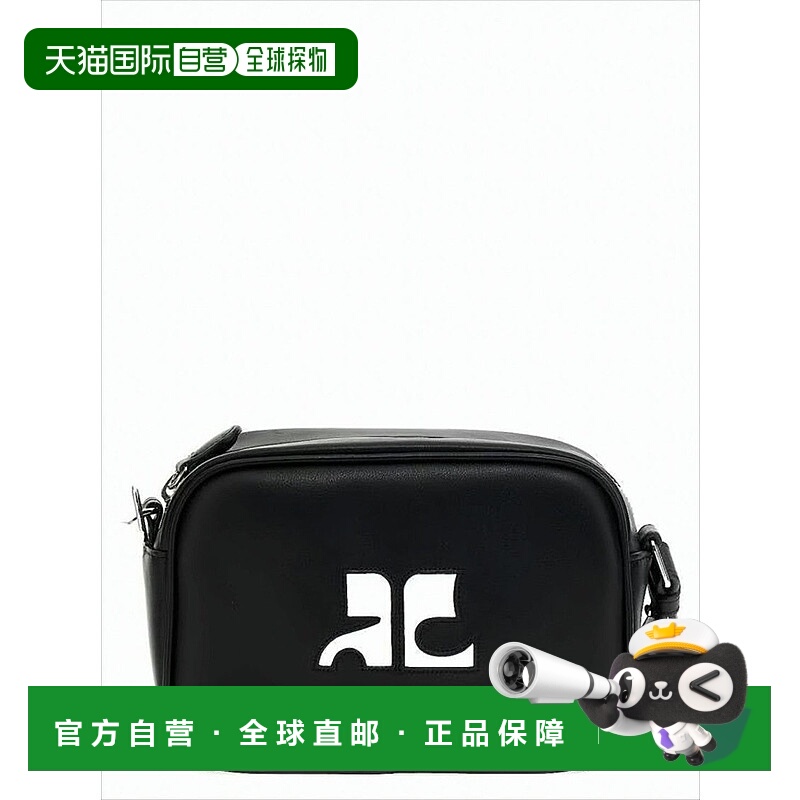 自营courregesSmooth Leather Crossbody Bag With Prominent Log