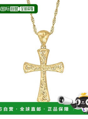 自营ross-simonsRoss Simons意大利18K金镀银十字架吊坠项链-黄色