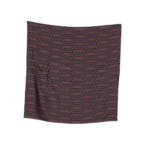 自营lanvinSilk Scarf with Geometric Logo Pattern in Rich Bro