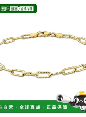 美国直邮Julianna B手链款18k镀金纯银花式回形针链式设计感