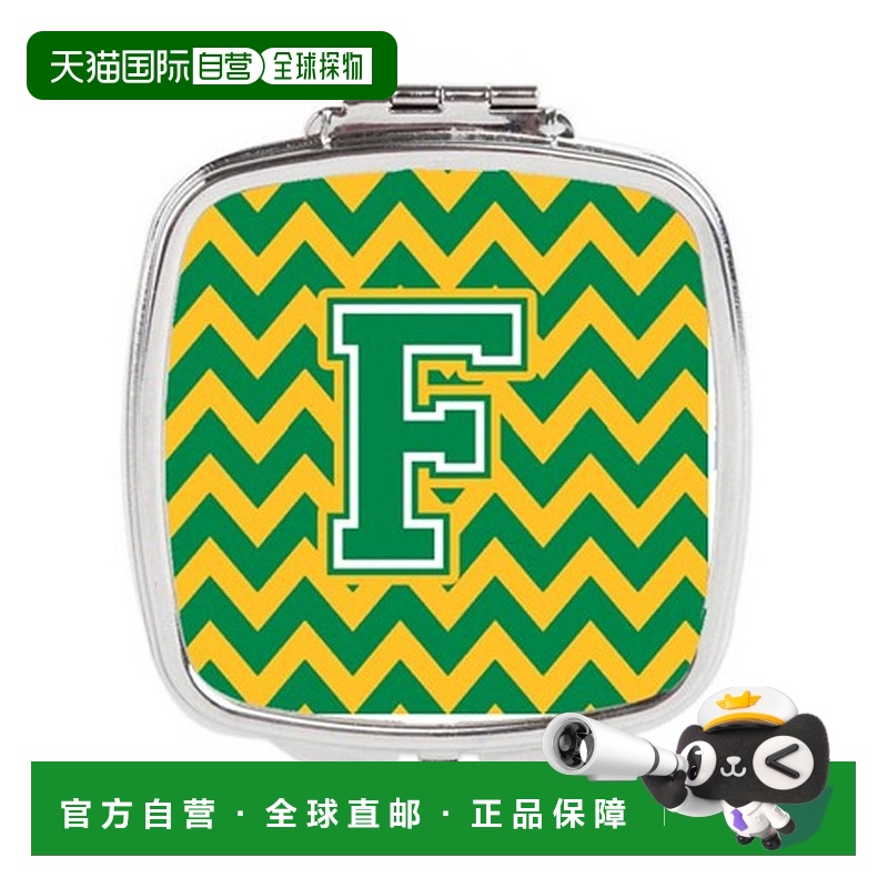 自营 Carolines Treasures CJ1059-FSCM 字母 F 雪佛龙绿色正品