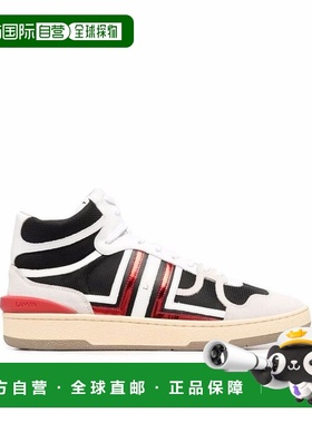 自营Lanvin Calfskin High Top Men's Sneakers - black 美国奥莱