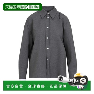 美国奥莱 灰色 直发 型纯羊毛马尼衬衫 自营marni宽松版