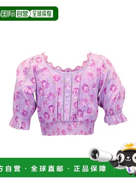 自营 loveshackfancyLove Shack Fancy Karsten浅紫色棉质花朵露