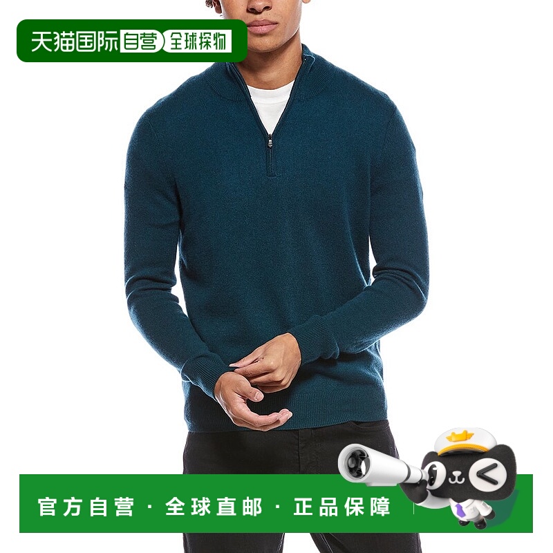 自营Phenix Cashmere 1/4-Zip Mock Sweater - green 美国奥莱直