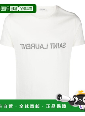 自营Saint Laurent Men's Logo T-Shirt - white 美国奥莱直发